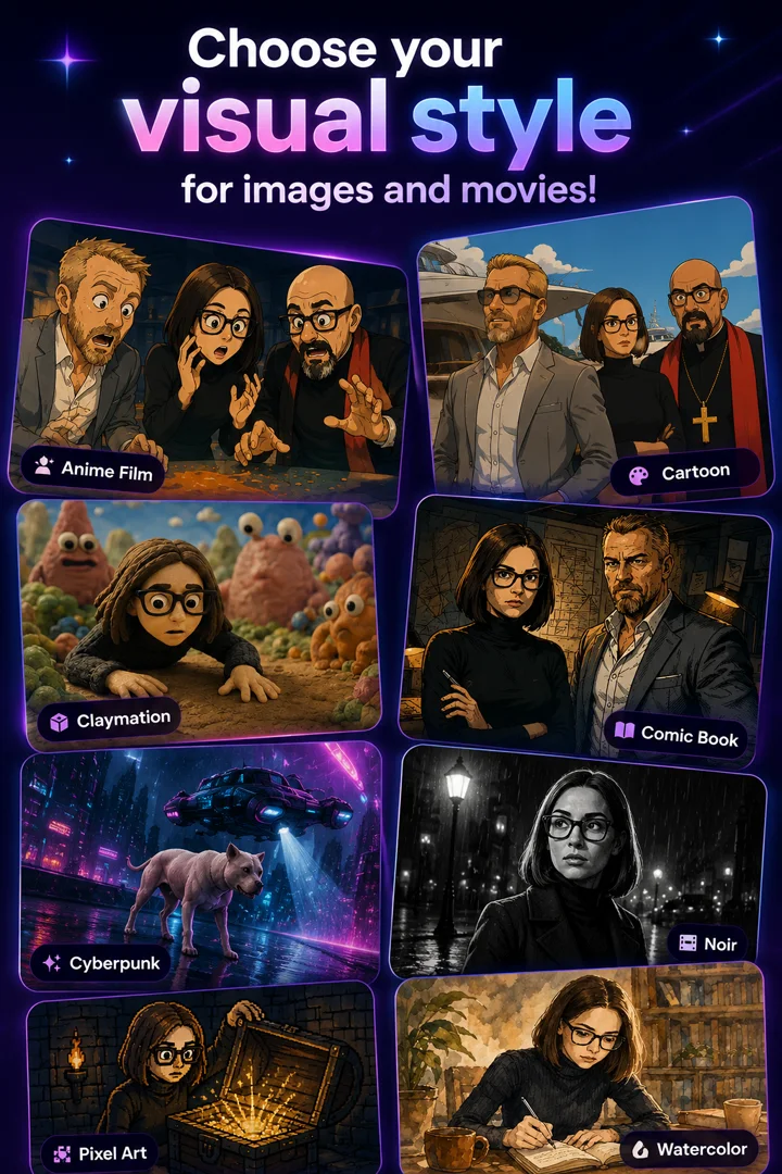 SnapAI visual styles tab with style choices